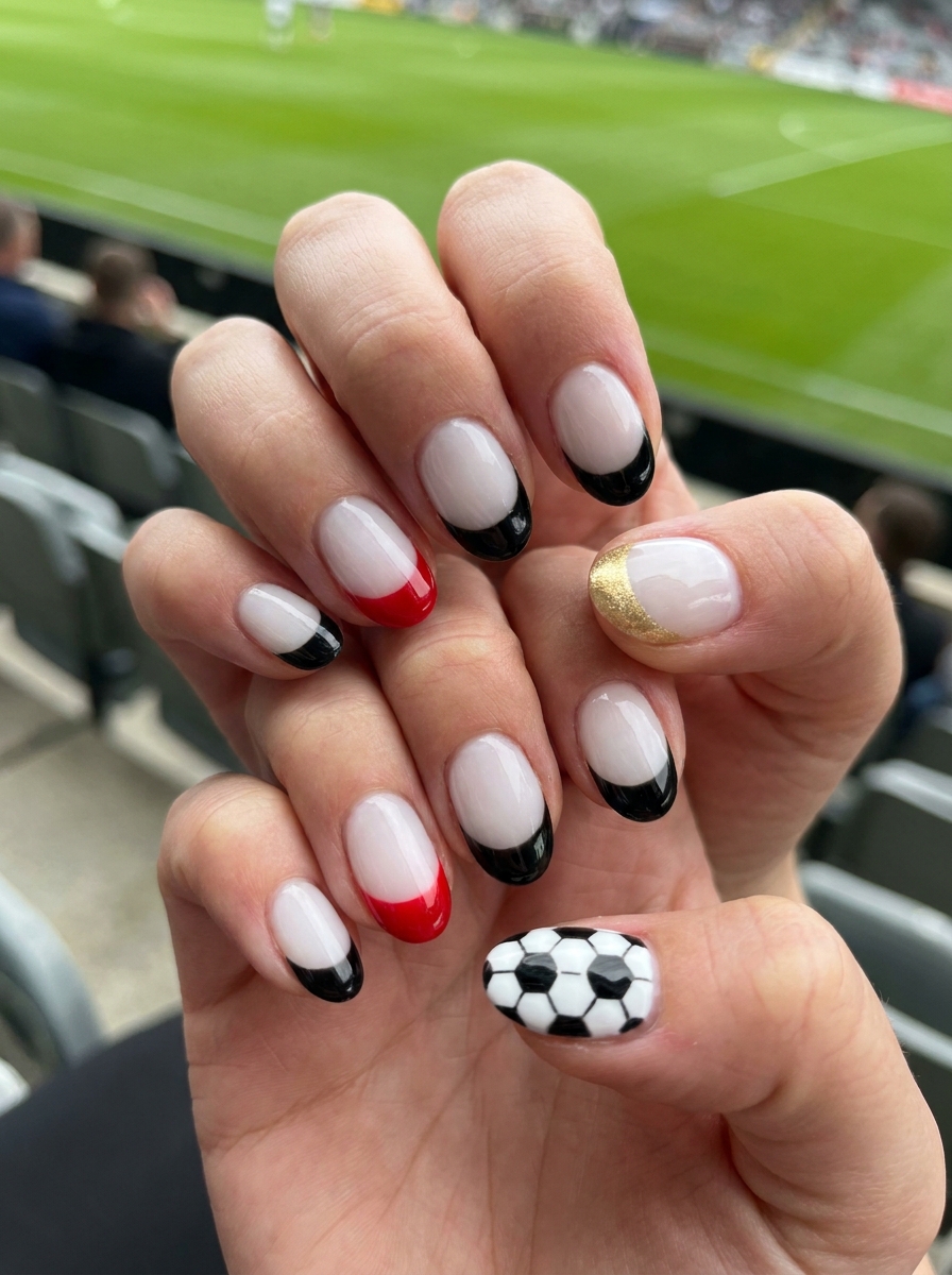 Moderne Fußball French Nails